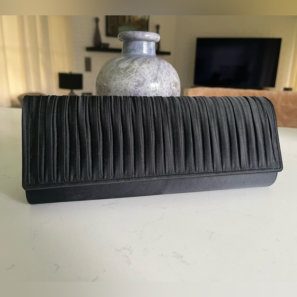 METAPHOR Vintage Black Satin Clutch